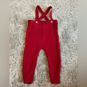 Carters Red Knit Kids Overalls